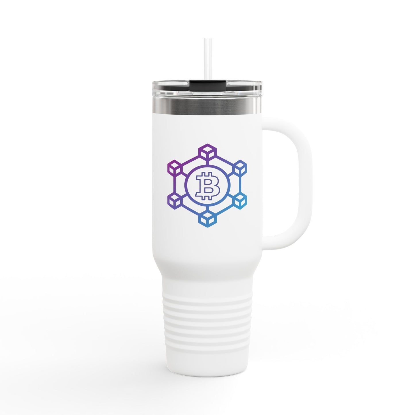 Bitcoin Blockchain Insulated Travel Mug, 40oz