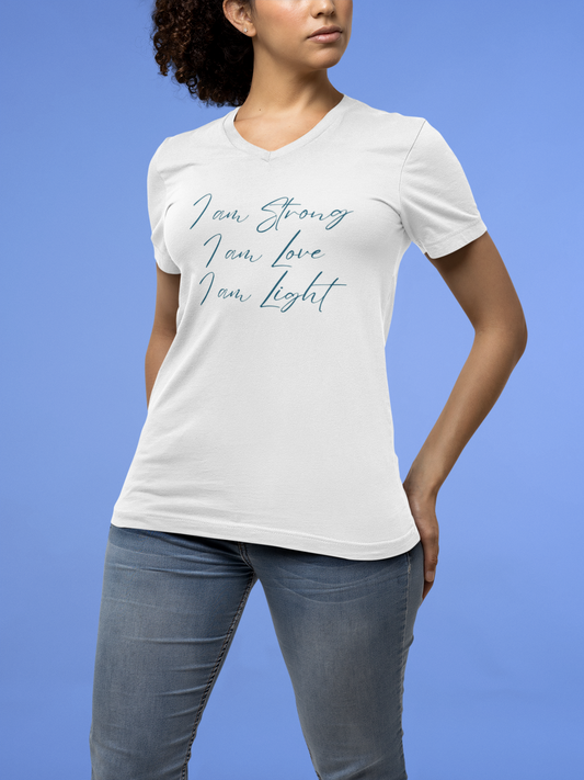 I am Light Jersey Short Sleeve V-Neck Tee